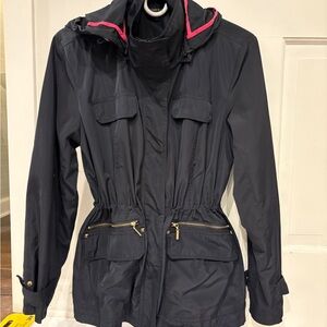 British Khaki Navy Utility Jacket with Pink Trim